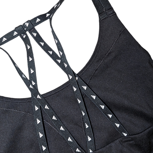 🍂 3/$15 - Adidas Black and White Strappy Sports Bra, Size L - Picture 3 of 4